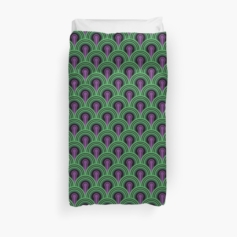 Overlook Hotel Carpet from The Shining: Purple/Green Duvet Cover