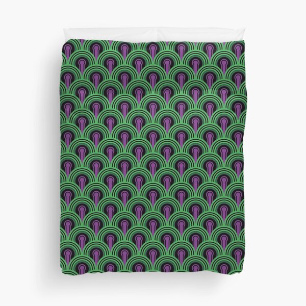 Overlook Hotel Carpet from The Shining: Purple/Green Duvet Cover