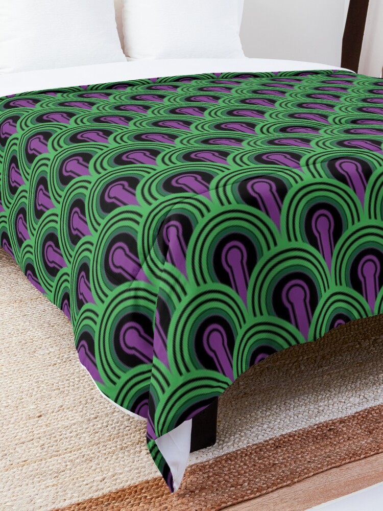 Alternate view of Overlook Hotel Carpet from The Shining: Purple/Green Comforter