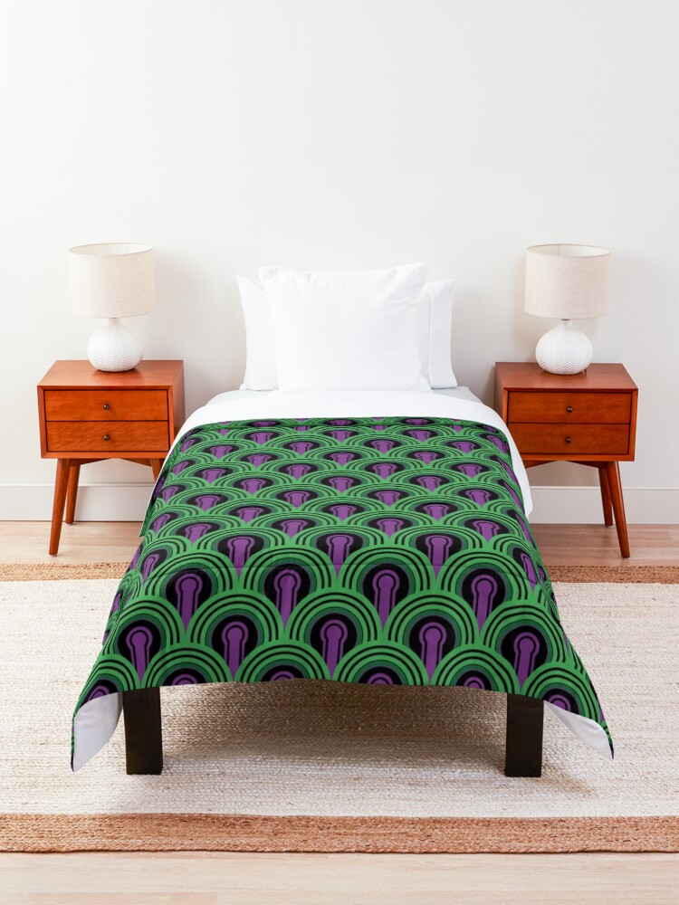 Alternate view of Overlook Hotel Carpet from The Shining: Purple/Green Comforter