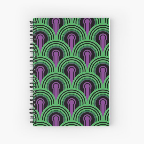 Overlook Hotel Carpet from The Shining: Purple/Green Spiral Notebook