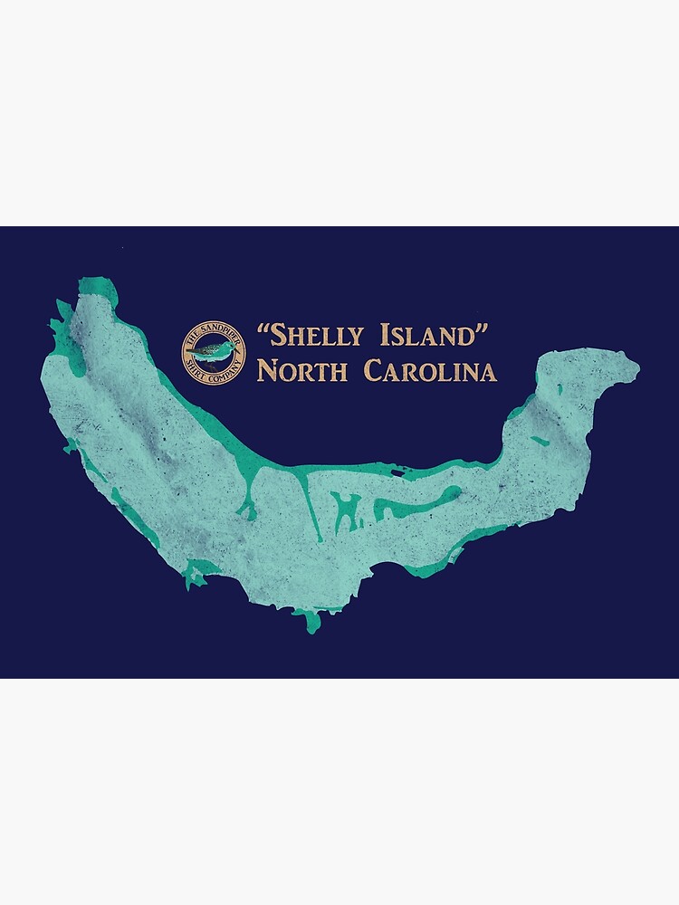 "Shelly Island North Carolina map" Art Print by LaunchMission Redbubble