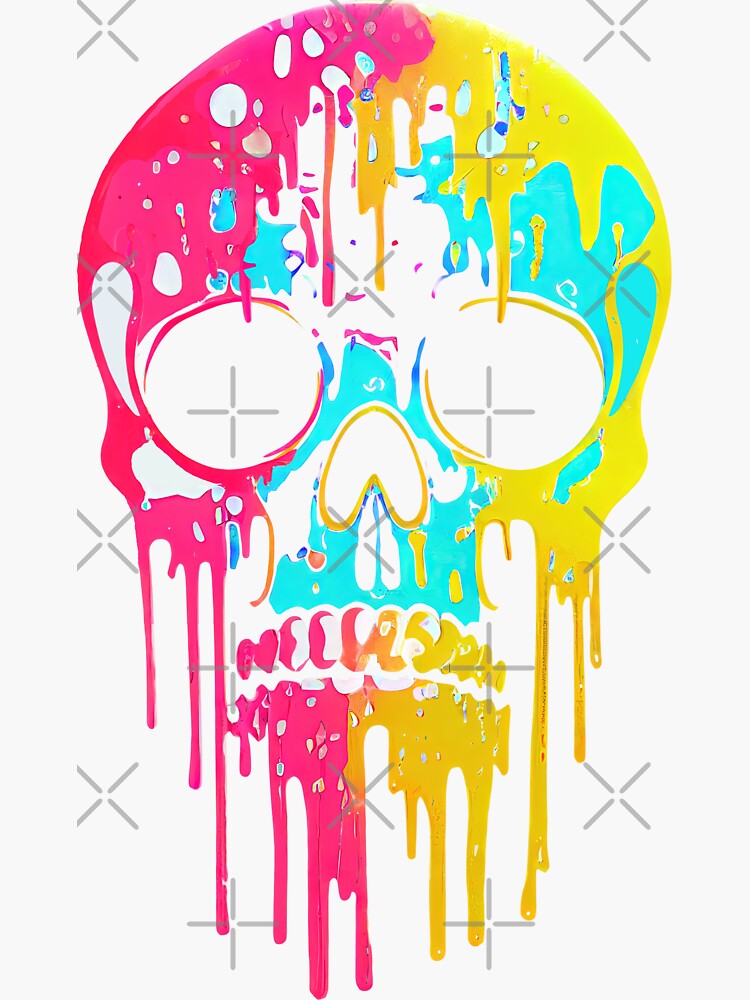 Drippy Paint Skull Sticker For Sale By Chasmicart Redbubble Drippy Paint Skull Sticker For Sale By Chasmicart Redbubble