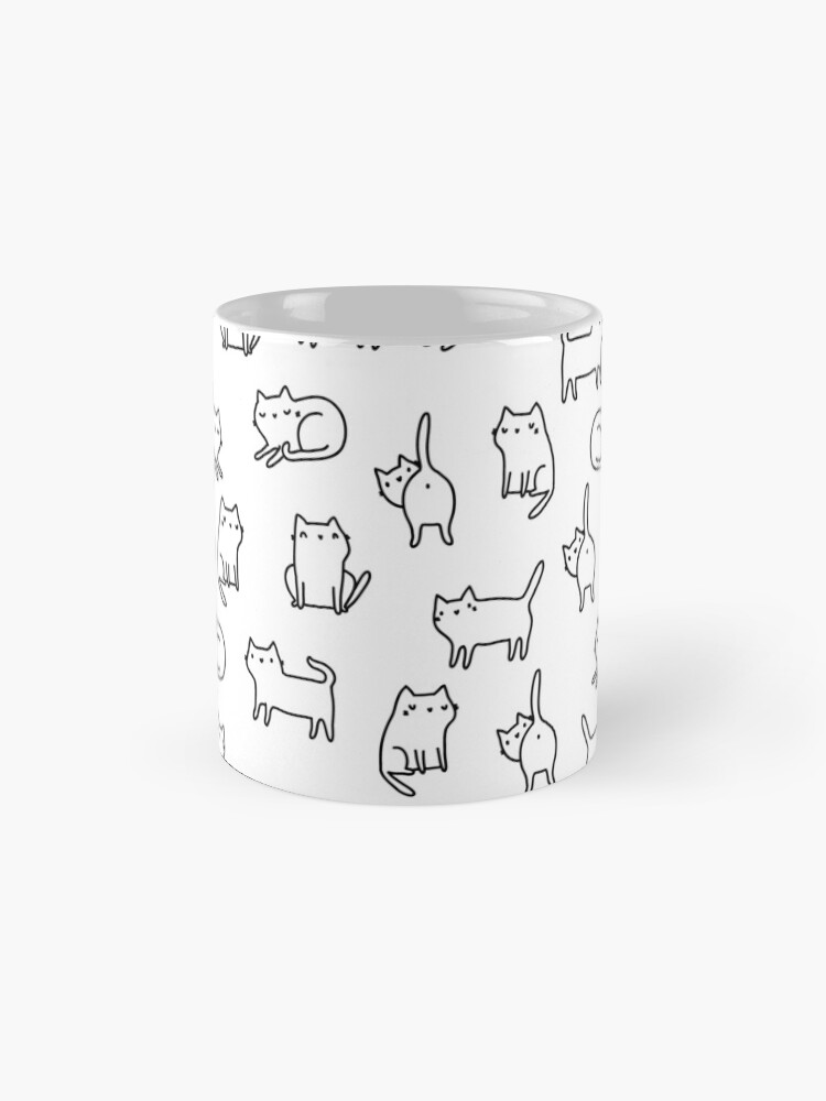 Alternate view of Funny white cats. Cute kitten and kitties. Cat pattern Mug