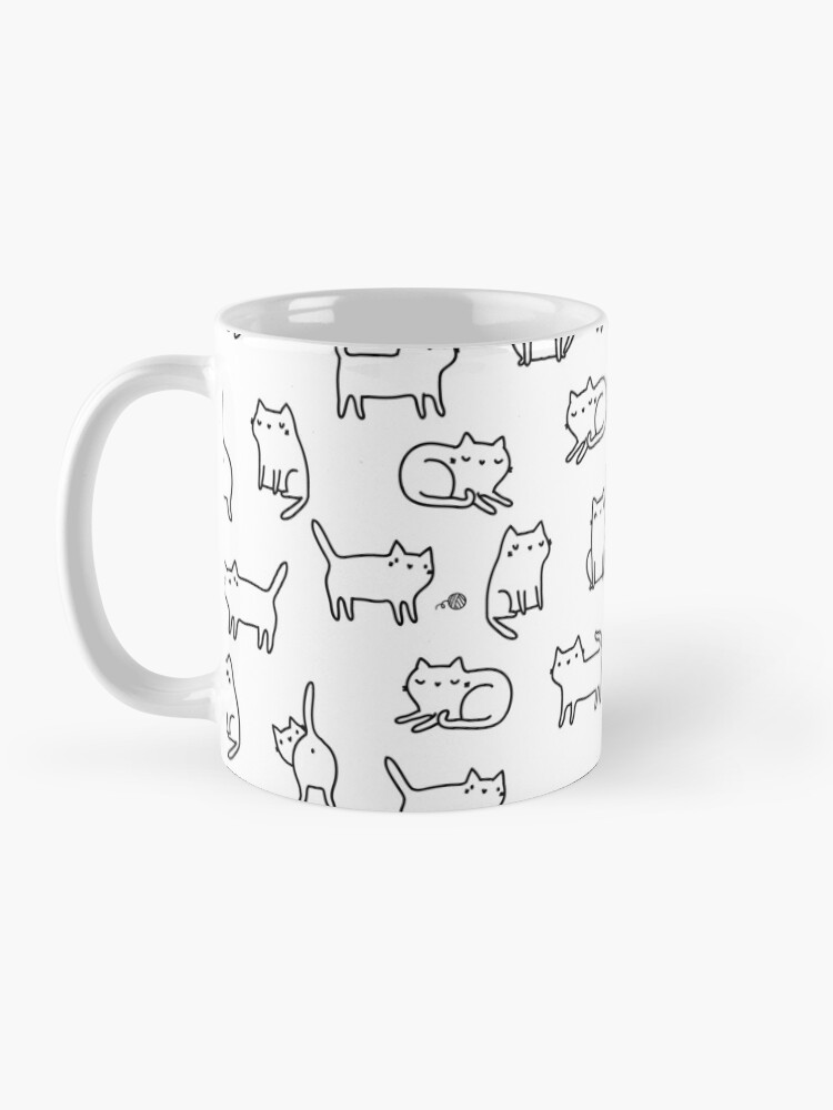 Alternate view of Funny white cats. Cute kitten and kitties. Cat pattern Mug