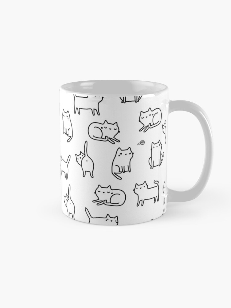 Alternate view of Funny white cats. Cute kitten and kitties. Cat pattern Mug