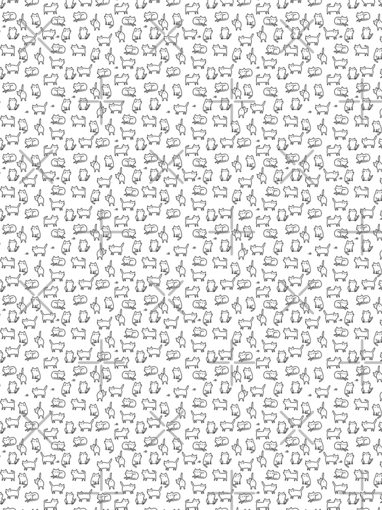 Funny white cats. Cute kitten cat pattern by kostolom3000