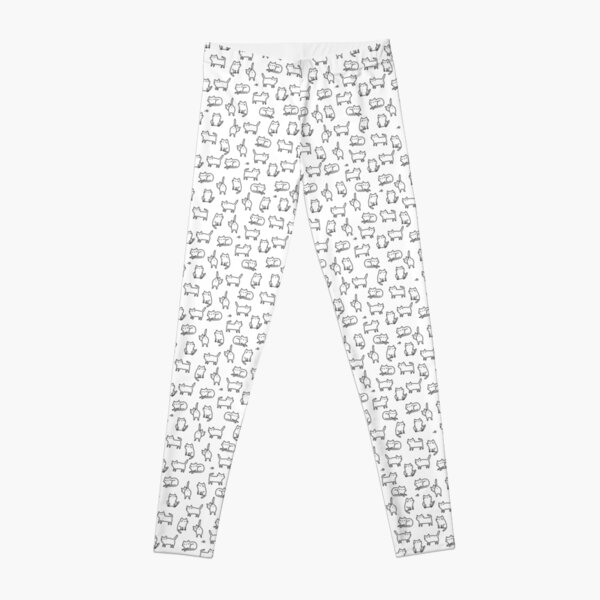 Funny white cats. Cute kitten cat pattern Leggings