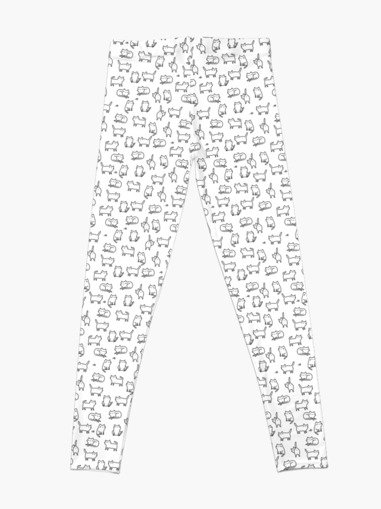 Alternate view of Funny white cats. Cute kitten cat pattern Leggings