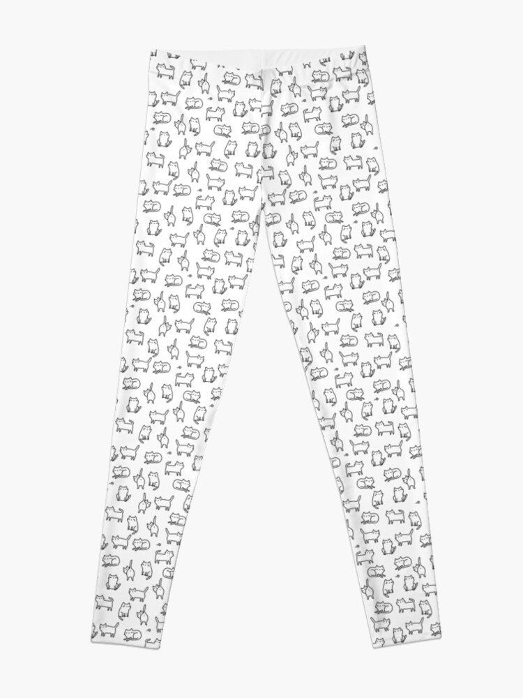 Alternate view of Funny white cats. Cute kitten cat pattern Leggings