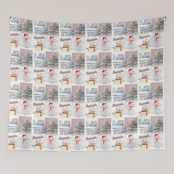 Item preview, Running in the snow/ Snowman in Winter designed and sold by choder61.