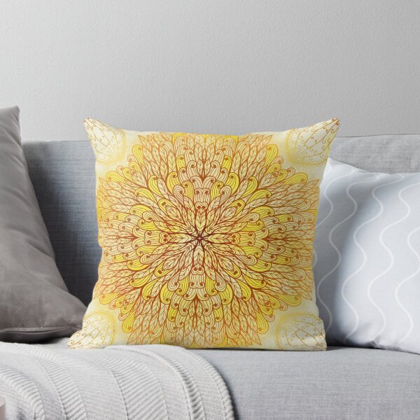 Item preview, Hand drawn ethnic circular beige ornament designed and sold by Patternalized.