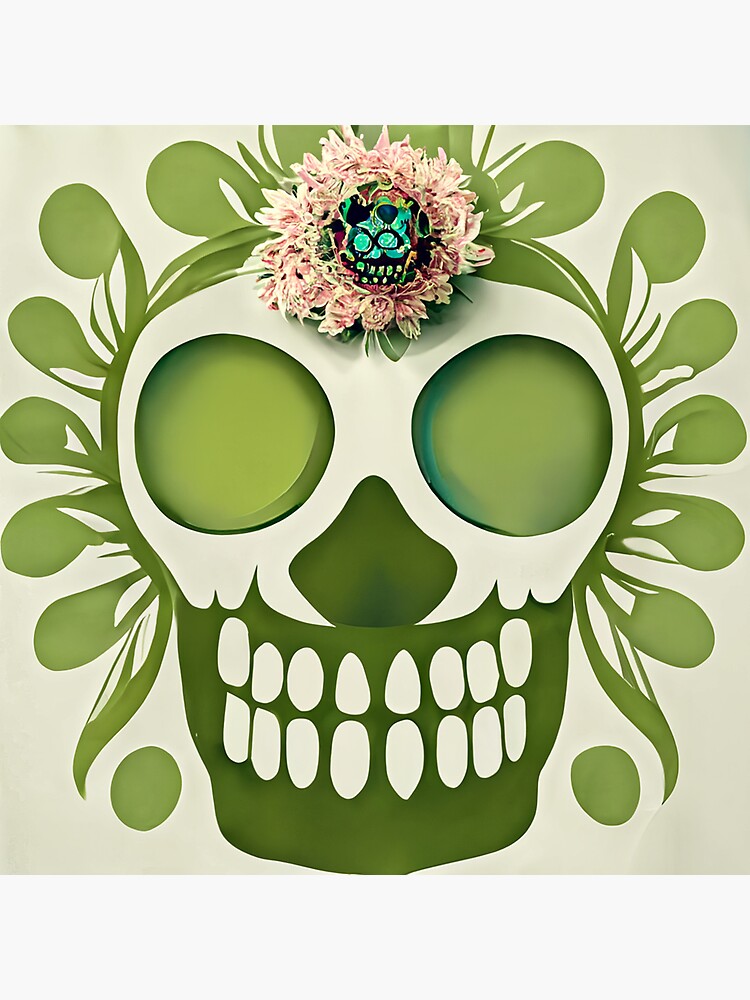 "Green sugar skull #4" Sticker for Sale by Quainphoto | Redbubble