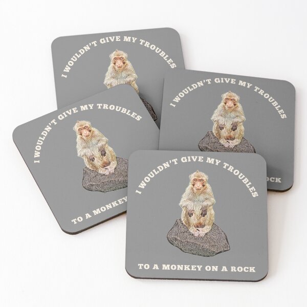 Item preview, Funny Monkey on a Rock Saying for Dark T Shirts designed and sold by DNiceGirl.