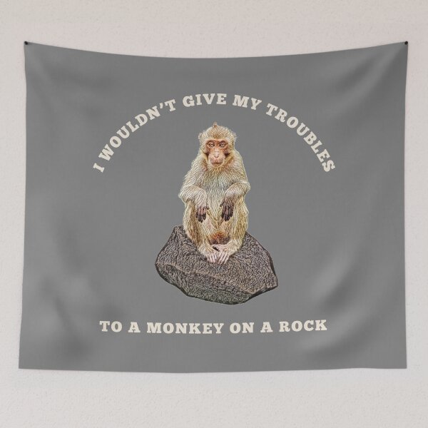 Item preview, Funny Monkey on a Rock Saying for Dark T Shirts designed and sold by DNiceGirl.