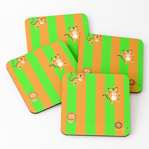 Item preview, set of stripe orange/green lion designed and sold by Beauttiq496.