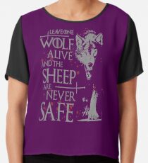 Thrones wolf t-shirt best quote Chiffon Top