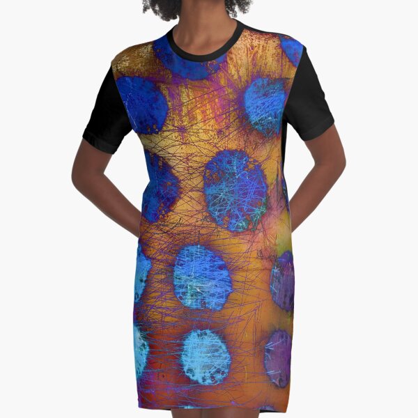 Dark Bubbles Graphic T-Shirt Dress