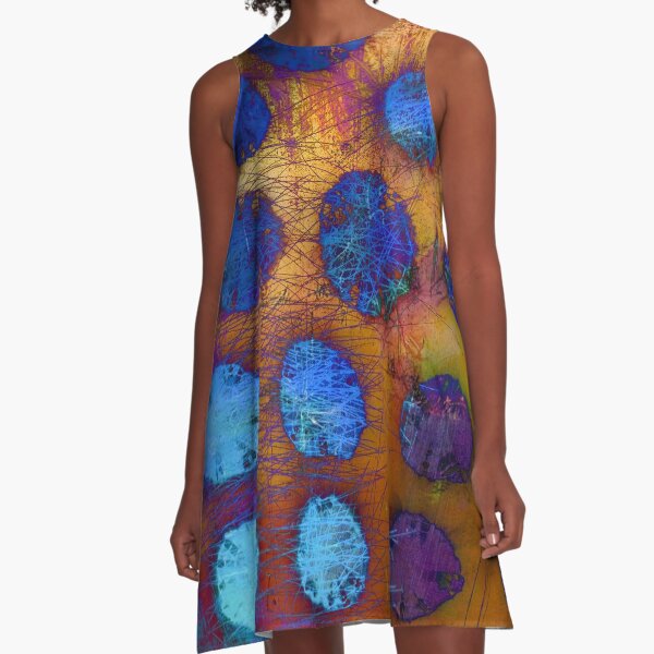 Dark Bubbles A-Line Dress