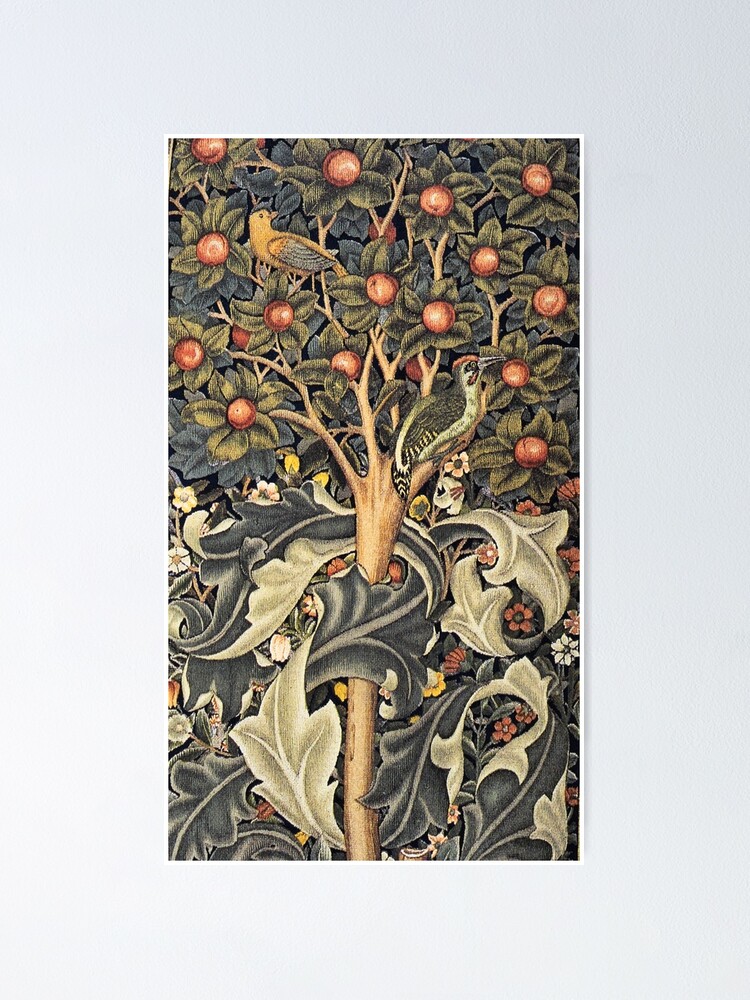 Woodpecker tapestry designed by William Morris Poster