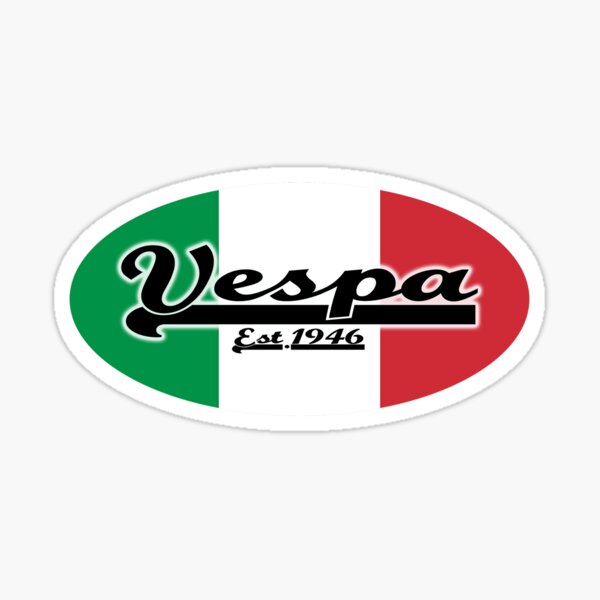 Équipe Vespa Ovale - Drapeau Italien Sticker