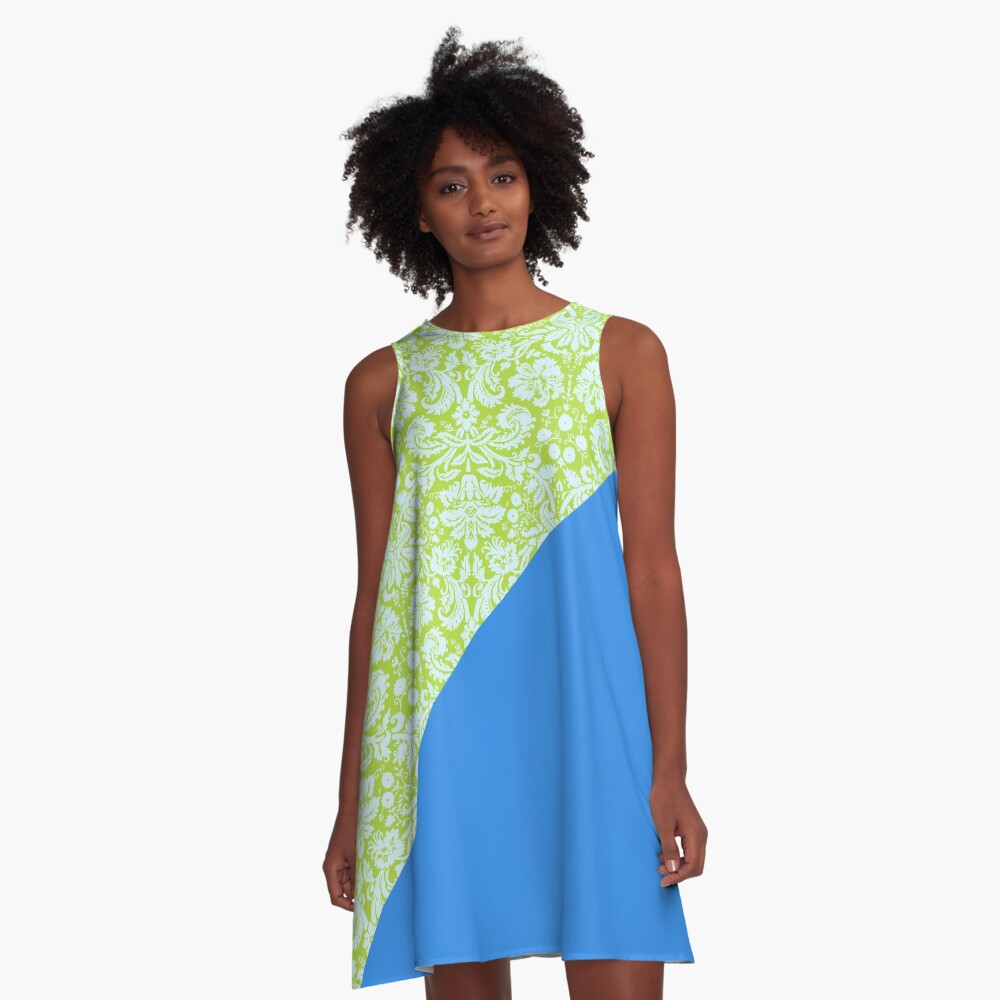 Trendy Resort Fashion Lime Green Bleu de France A-Line Dress