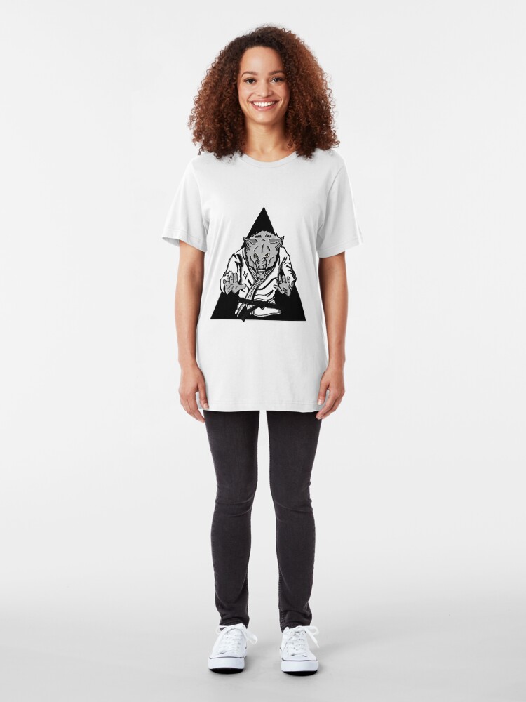 Alternate view of Black Belt Wolf Slim Fit T-Shirt