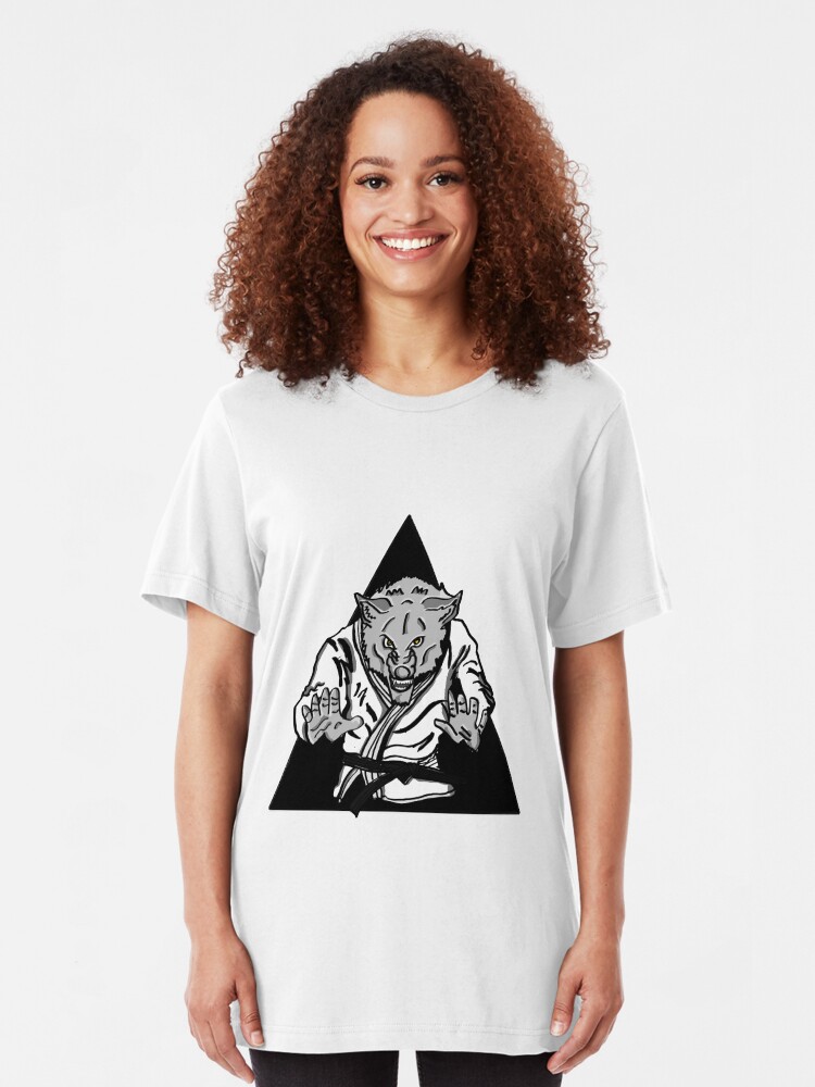Alternate view of Black Belt Wolf Slim Fit T-Shirt