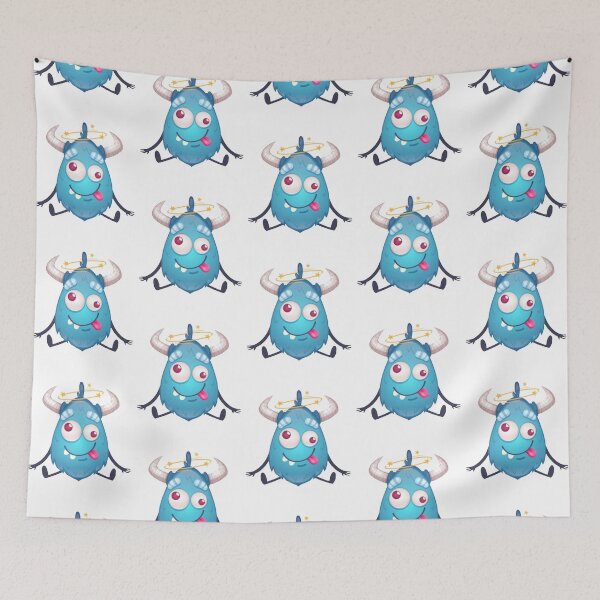 Item preview, Cute blue halloween monster cartoon designed and sold by BEAUTY ⭐⭐⭐⭐⭐.