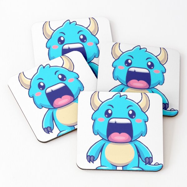 Item preview, Cute blue halloween monster with mouth wide open cartoon designed and sold by BEAUTY ⭐⭐⭐⭐⭐.