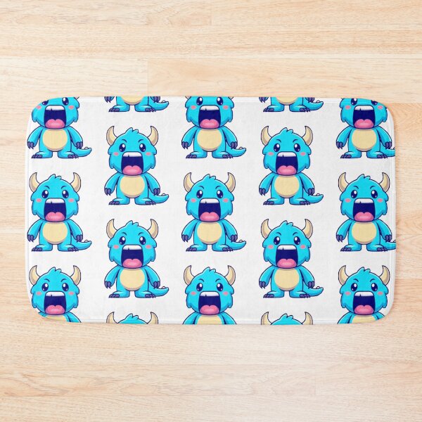 Item preview, Cute blue halloween monster with mouth wide open cartoon designed and sold by BEAUTY ⭐⭐⭐⭐⭐.