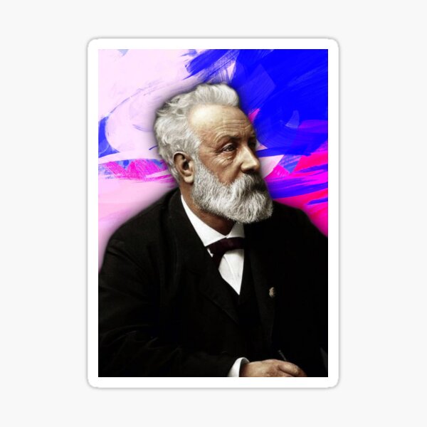 Oeuvre de Jules Verne | Portrait de Jules Verne | Art mural Jules Verne Sticker