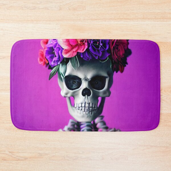 Item preview, Skelethon wearing a floral crown designed and sold by Tuko Designs.
