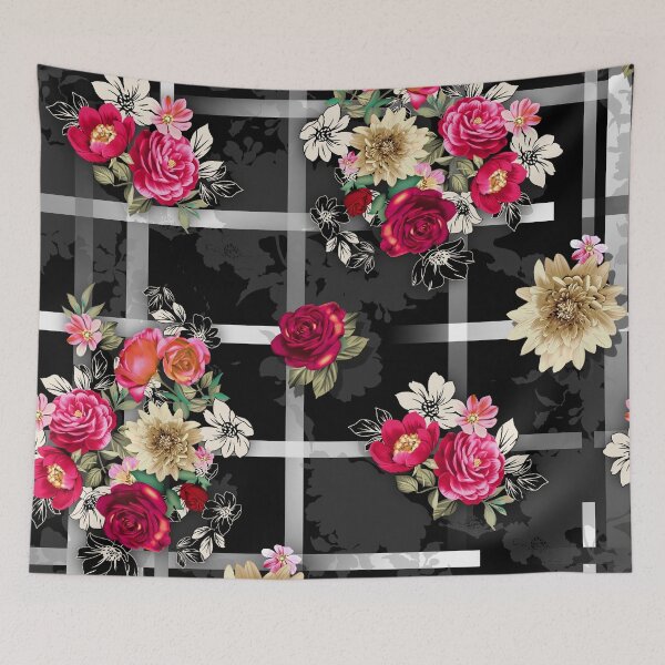 Item preview, Floral bouquet on black and grey designed and sold by FGCART.