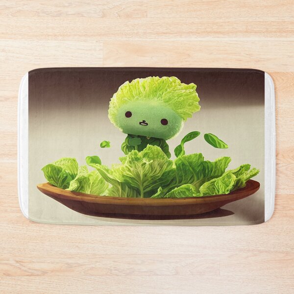 Item preview, Lettuce Character emoji emoticon  - Created by Artificial Intelligence designed and sold by Created-by-AI.