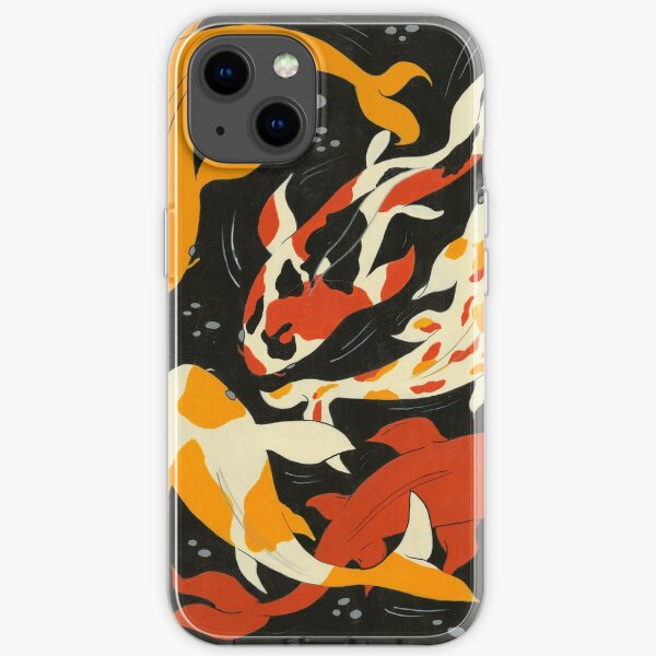 Koi in Black Water iPhone Soft Case