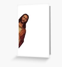 Jesus beobachtet Meme Grußkarte