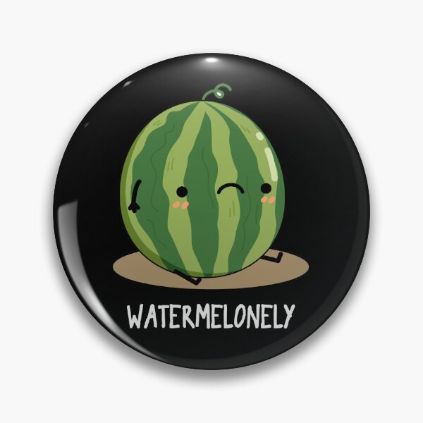 Artikelvorschau, Waterme-lonely Watermelon Funny Fruit Puns (Dark BG) entworfen und verkauft von punnybone.