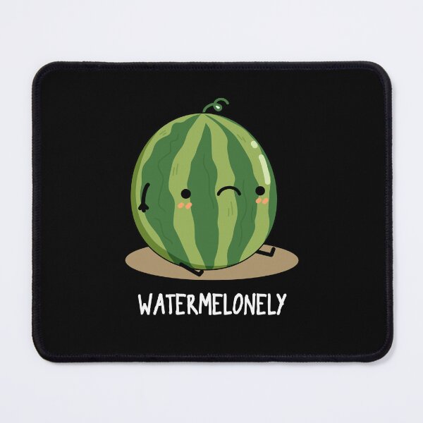 Item preview, Waterme-lonely Watermelon Funny Fruit Puns (Dark BG) designed and sold by punnybone.