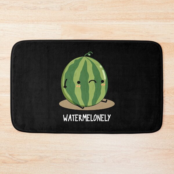 Item preview, Waterme-lonely Watermelon Funny Fruit Puns (Dark BG) designed and sold by punnybone.