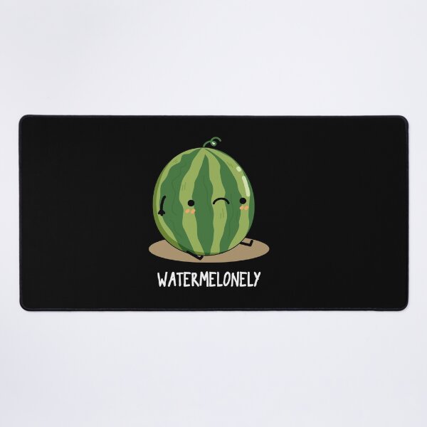 Item preview, Waterme-lonely Watermelon Funny Fruit Puns (Dark BG) designed and sold by punnybone.