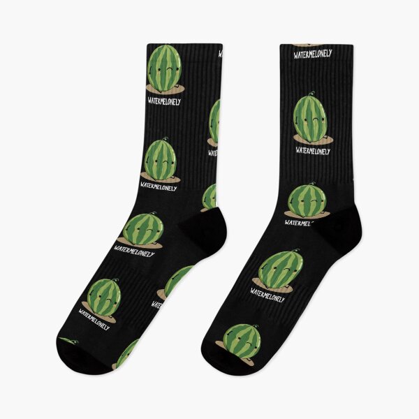 Item preview, Waterme-lonely Watermelon Funny Fruit Puns (Dark BG) designed and sold by punnybone.
