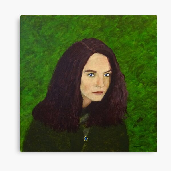Woman in Green Canvas Print