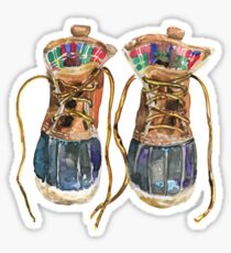 Hand Painted Watercolor Preppy Duck Boots Sticker