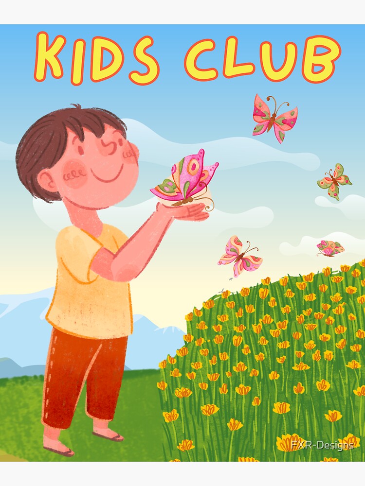 "KIDS CLUB" Sticker for Sale by FXR-Designs | Redbubble
