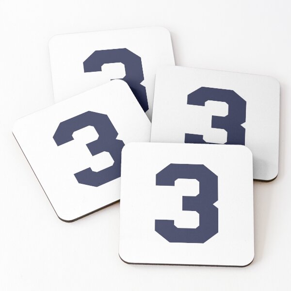 Item preview, Number 3, Marine blue three, Sports number 3 designed and sold by TheCultStuff.