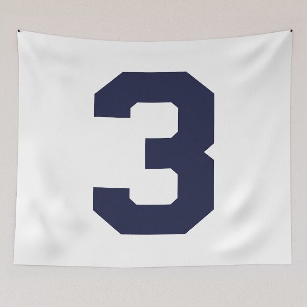Item preview, Number 3, Marine blue three, Sports number 3 designed and sold by TheCultStuff.