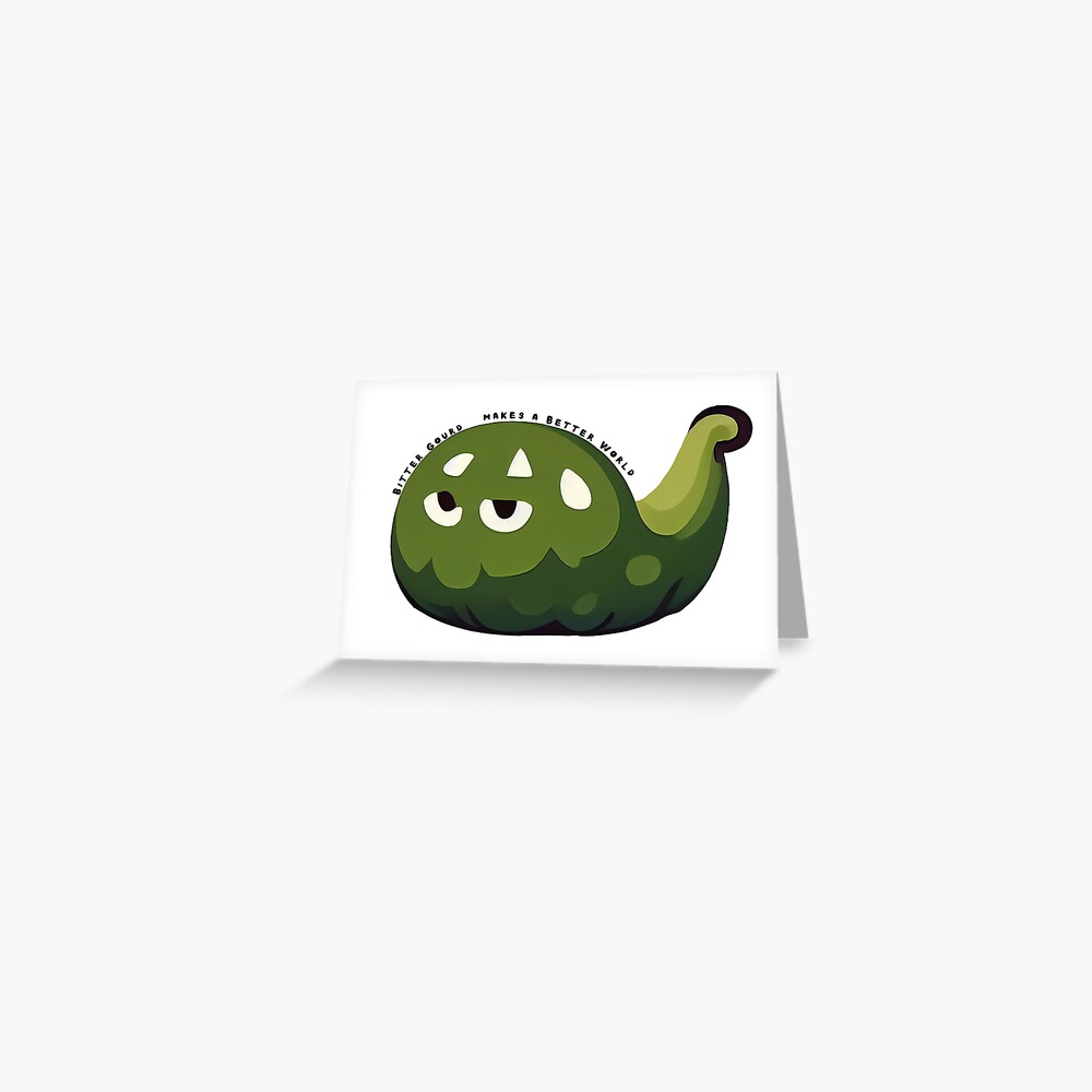 "Bitter Gourd Character emoji emoticon Created by Artificial Intelligence" Greeting Card for