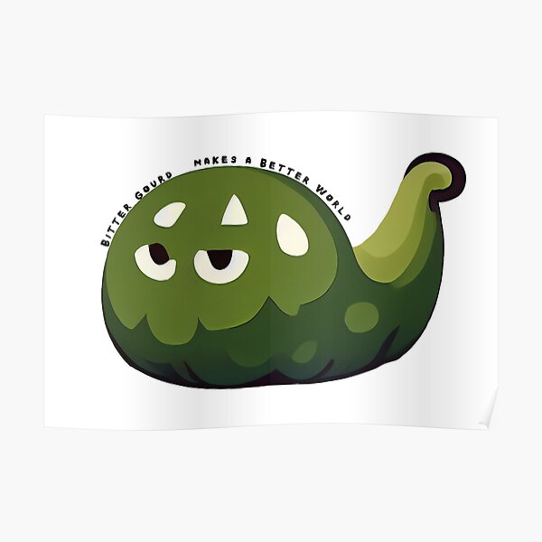 "Bitter Gourd Character emoji emoticon Created by Artificial Intelligence" Poster for Sale by