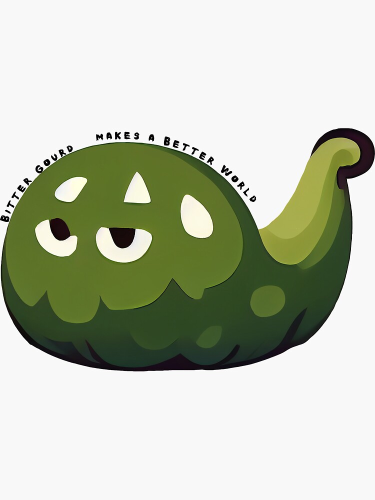 "Bitter Gourd Character emoji emoticon Created by Artificial Intelligence" Sticker for Sale by